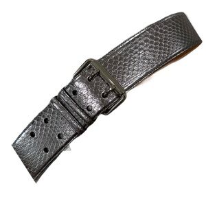 Polo by Ralph Lauren Gray Textured Leather Belt